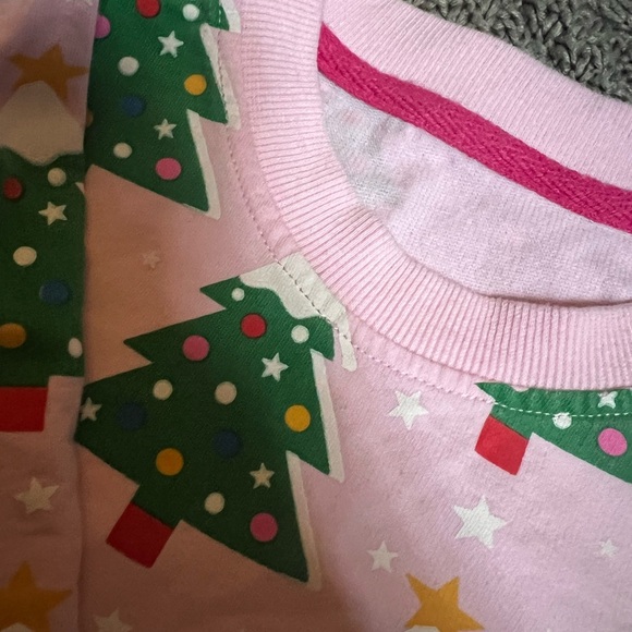 Girls Pink Christmas Tree Sweatshirt - Picture 4 of 5